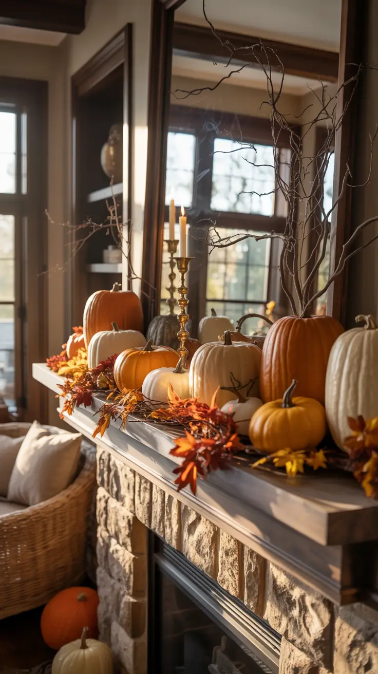 Outside Halloween Decorations Ideas 2026 17 — Fireplace Styling With Outdoor Halloween Decor Inspiration