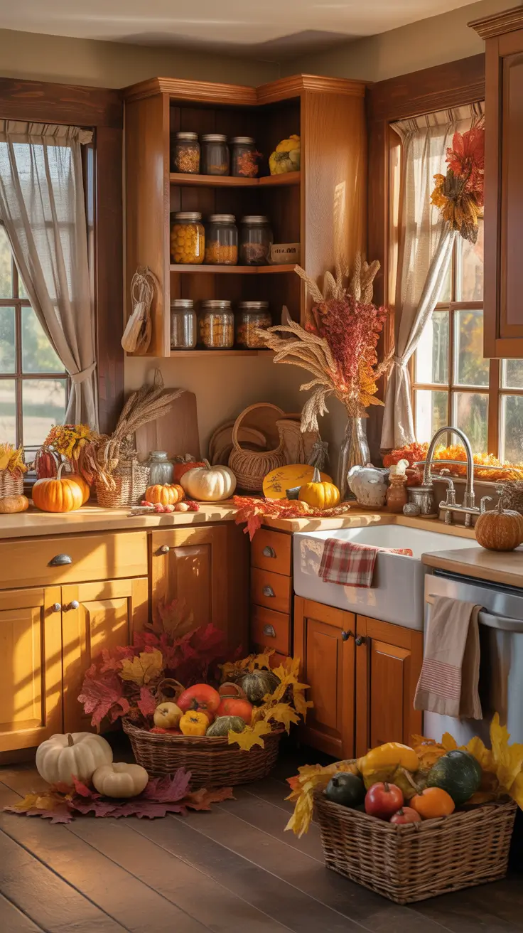 28-halloween-kitchen-decor-ideas-2026 Rustic Fall And Halloween Kitchen Decor Ideas With Warm Wood