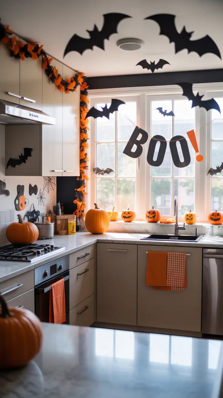 28-halloween-kitchen-decor-ideas-2026 Playful Family-Friendly Halloween Kitchen Decor