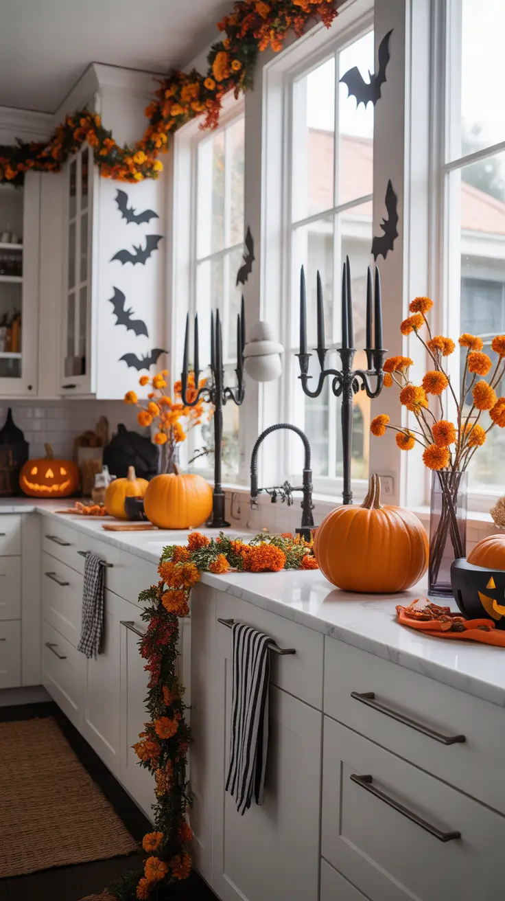 28-halloween-kitchen-decor-ideas-2026 Playful Family-Friendly Halloween Kitchen Decor