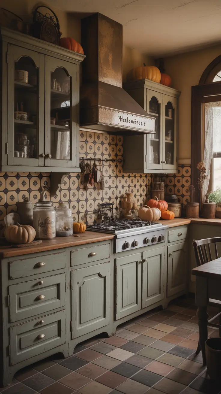 28-halloween-kitchen-decor-ideas-2026 Vintage Halloween Kitchen Decor Ideas With Old World Magic