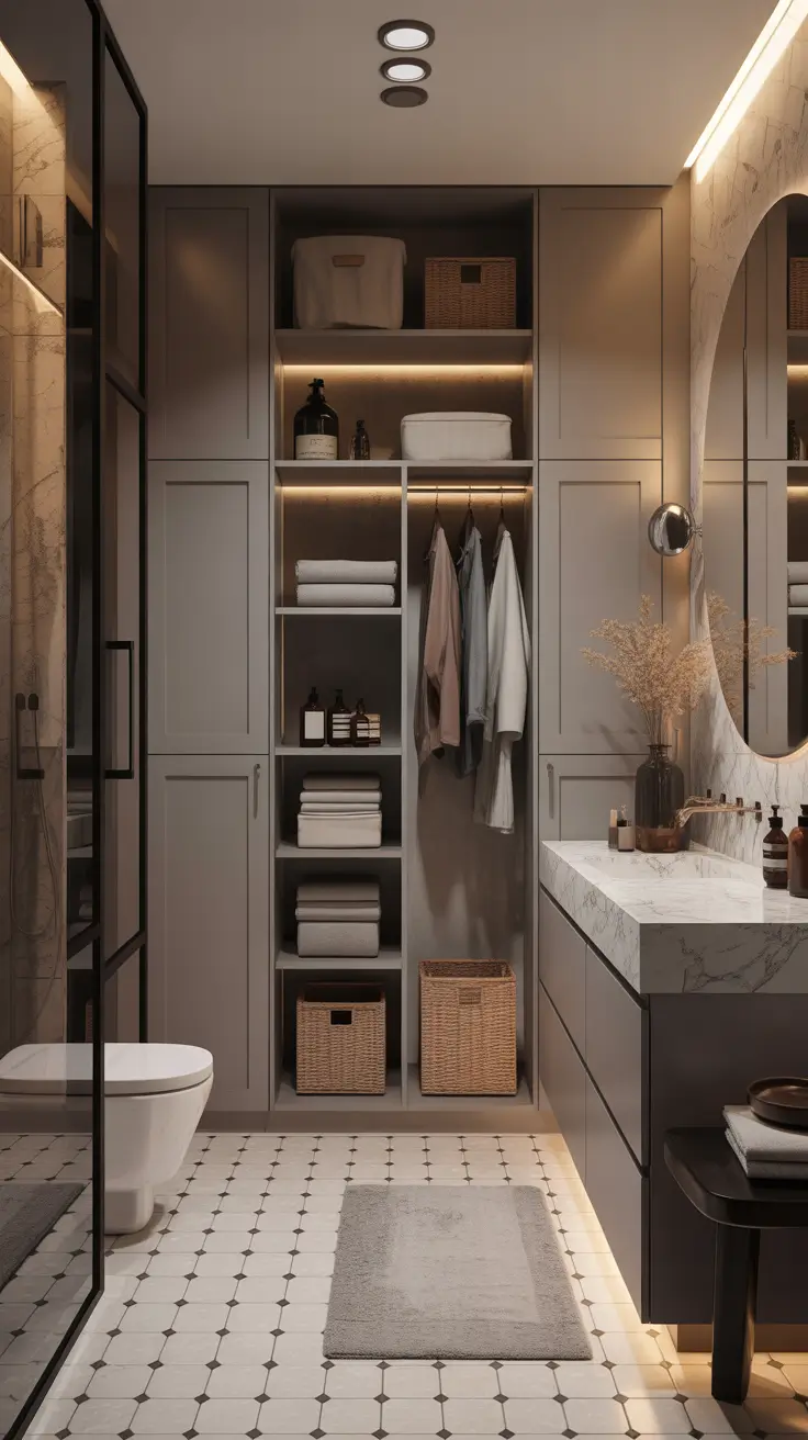 Bathroom Organizer Ideas 2026 21 – Floor To Ceiling Bathroom Storage Ideas With Custom Cabinetry