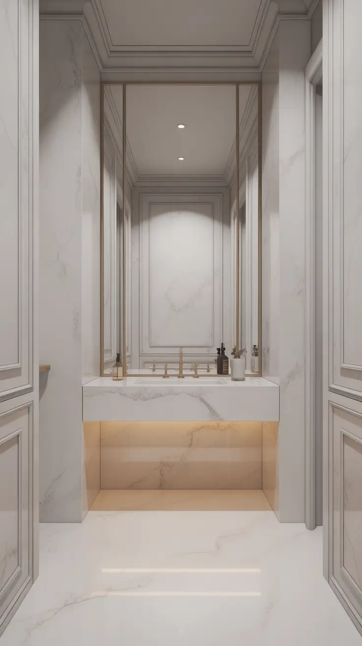 Bathroom Wall Decor Ideas Elegant With Gold Touches And Soft Contrast