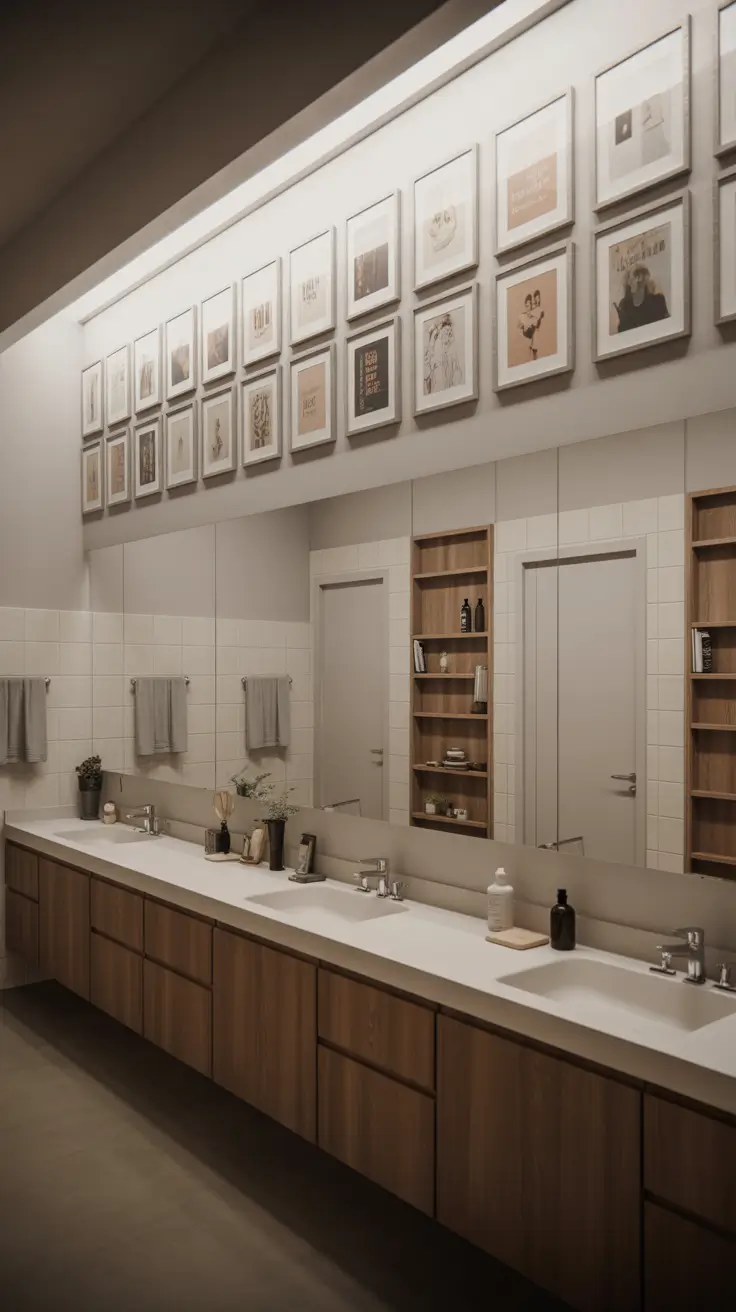 Bathroom Wall Decor Ideas Long Horizontal Gallery Wall Styling