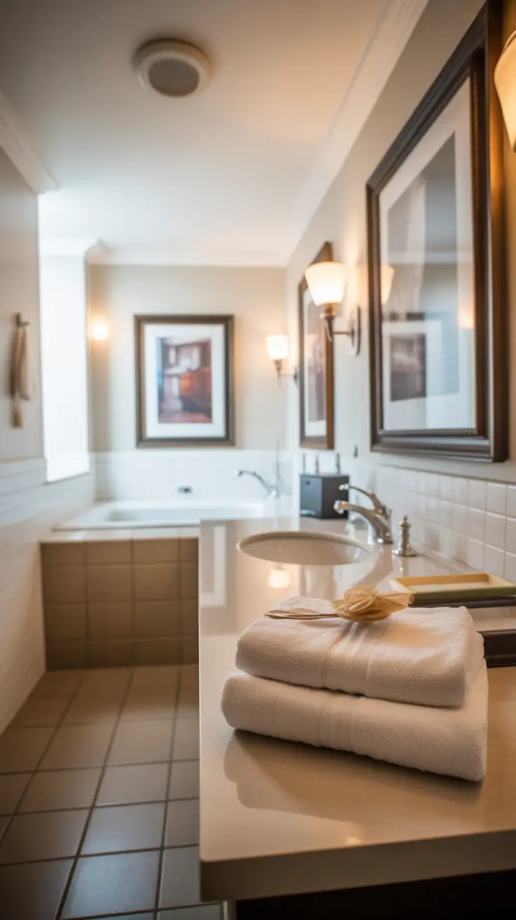 Bathroom Wall Decor Ideas Guest Bathroom With Polished Hotel Vibes