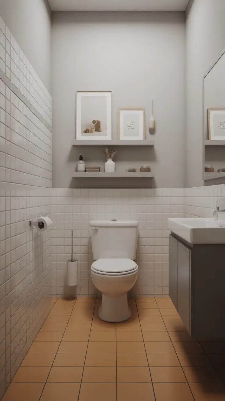 Bathroom Wall Decor Ideas Simple With Neutral Prints And Frames