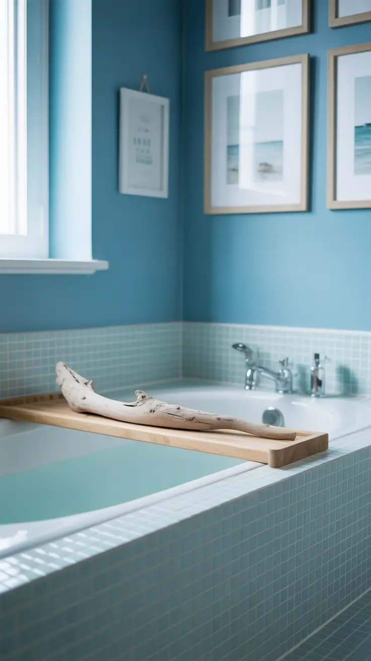 Bathroom Wall Decor Ideas Above Tub With Minimalist Coastal Prints
