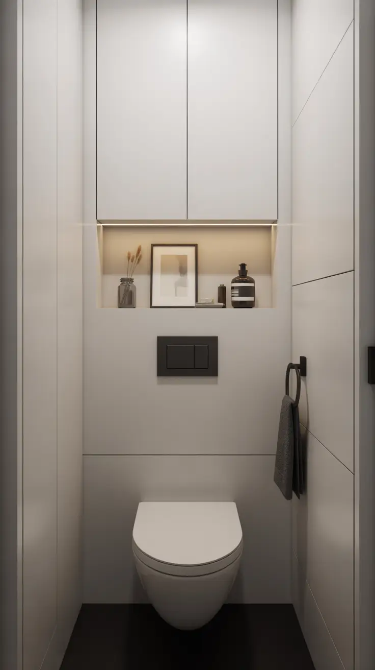 Bathroom Wall Decor Ideas Above Toilet With Clean Modern Styling