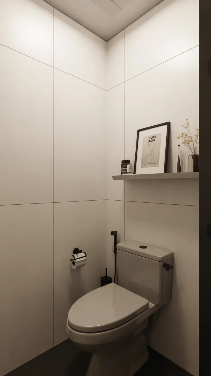 Bathroom Wall Decor Ideas Above Toilet With Clean Modern Styling