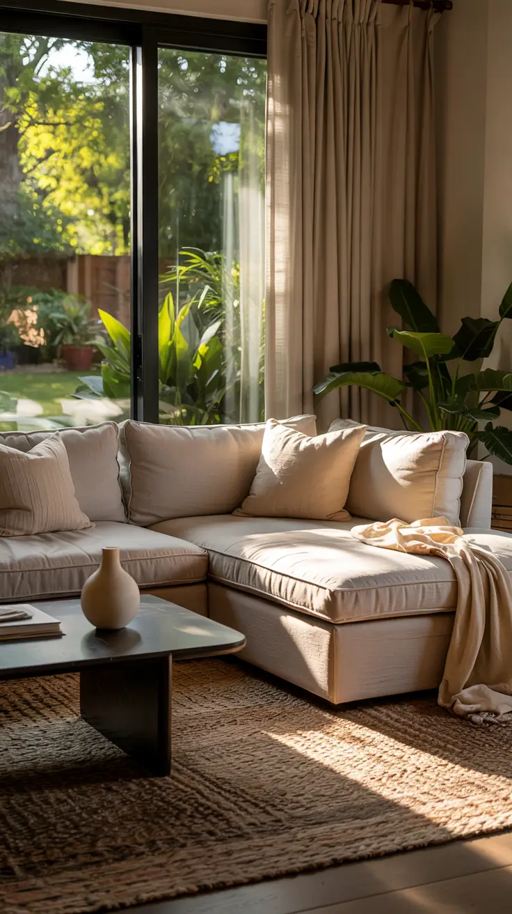 Bedroom Bench Ideas 2026 Warm Beige Bench With Textured Rug