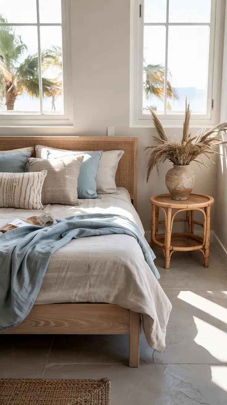 Coastal Bedroom Furniture Ideas With Light Wood And Ocean Views