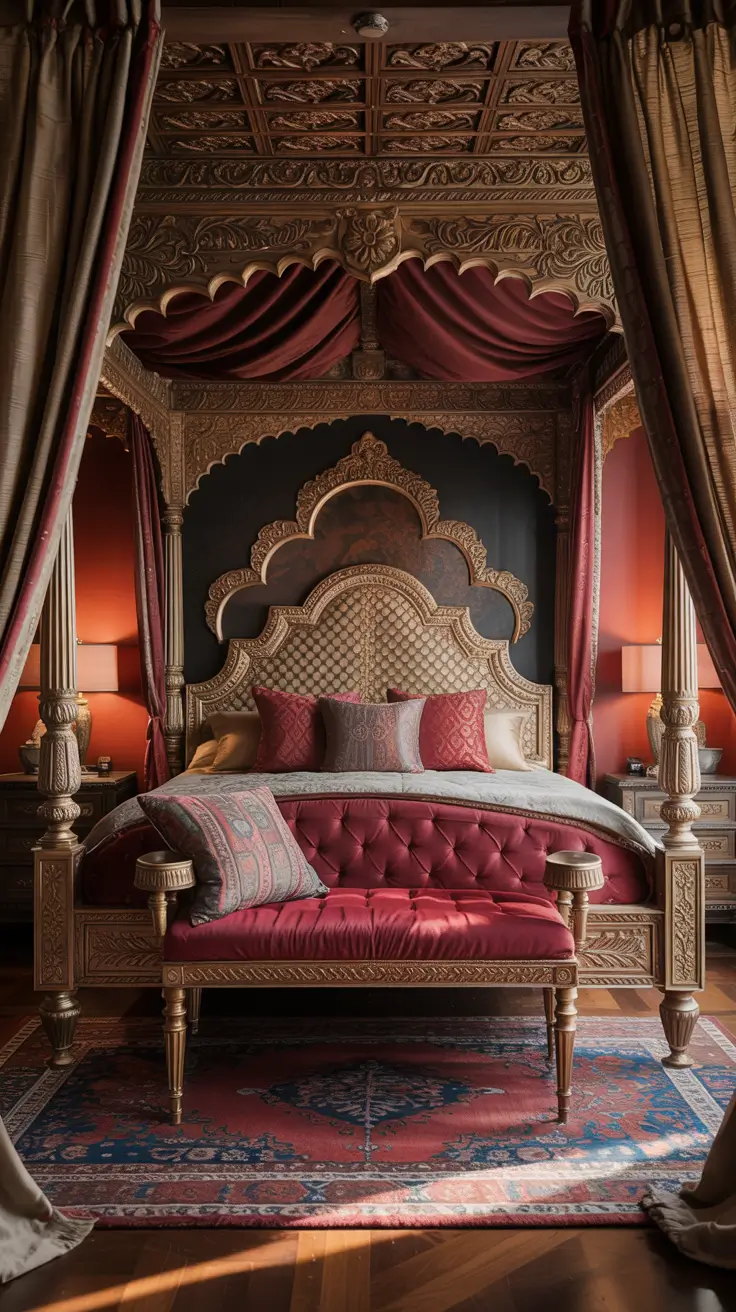 Bedroom Furniture Ideas Indian With Antique Modern Carved Wood Details