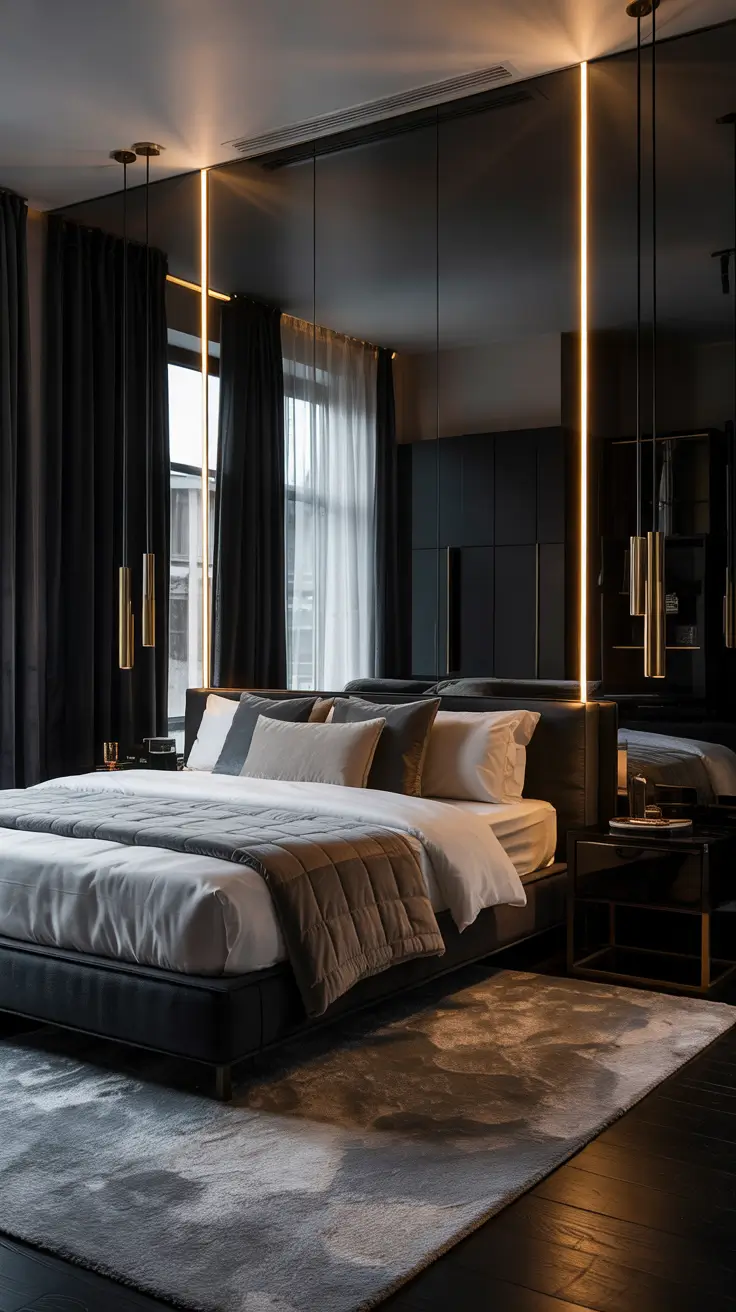 Bedroom Furniture Ideas Black With Bold Black And Gold Accents
