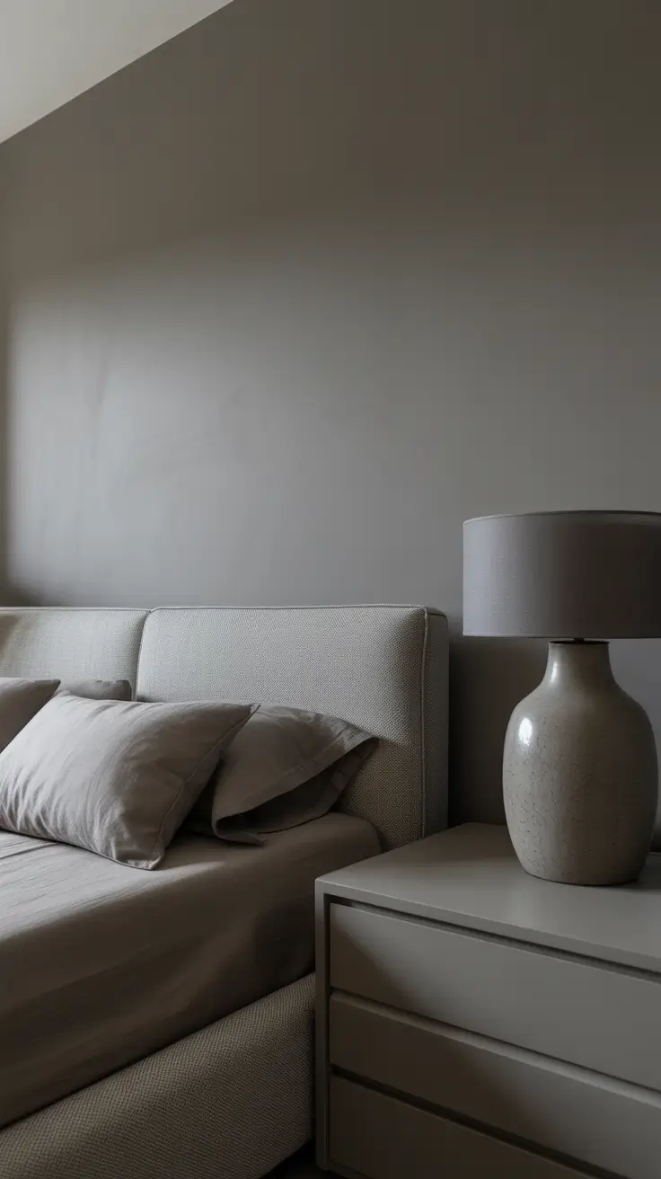 Grey Bedroom Lamps Ideas With Soft Neutral Minimal Contrast