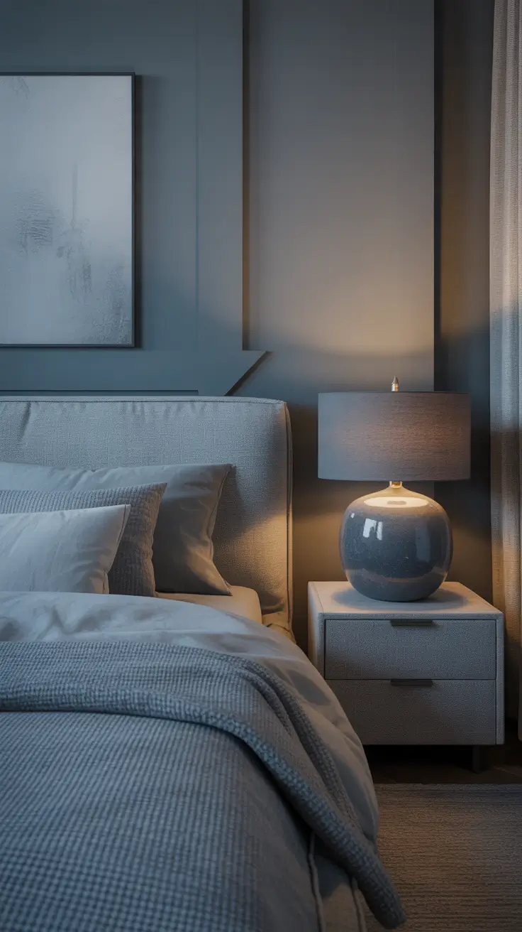 Grey Bedroom Lamps Ideas With Soft Neutral Minimal Contrast