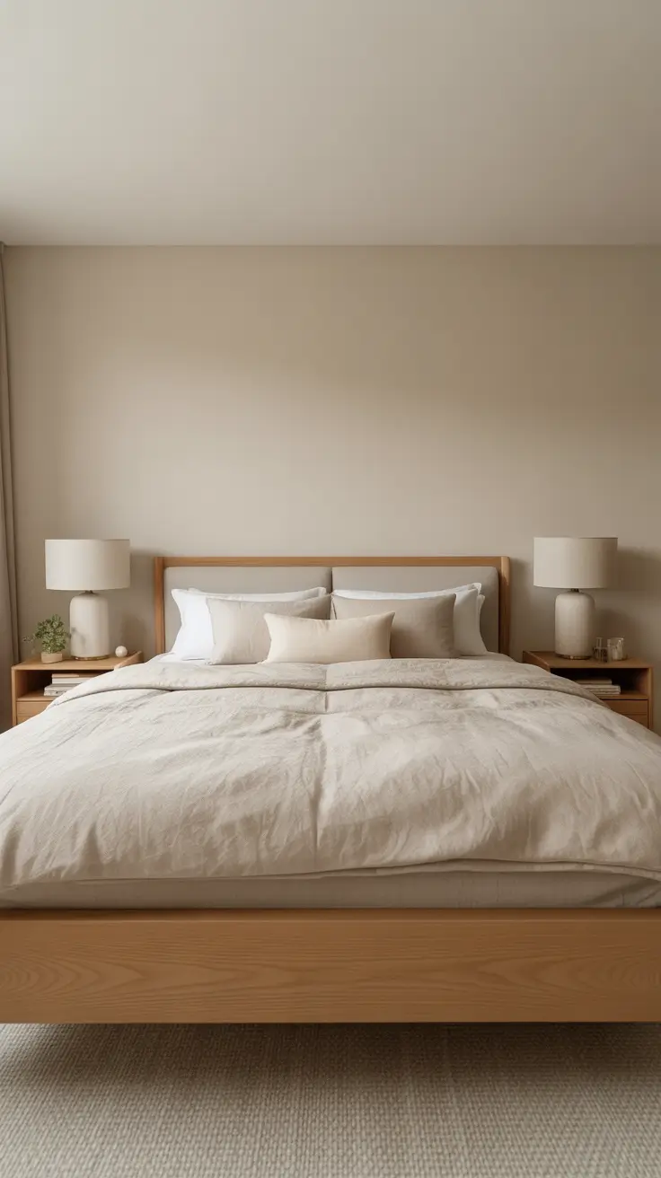 Minimal Bedroom Lamps Ideas With Soft Beige Balance