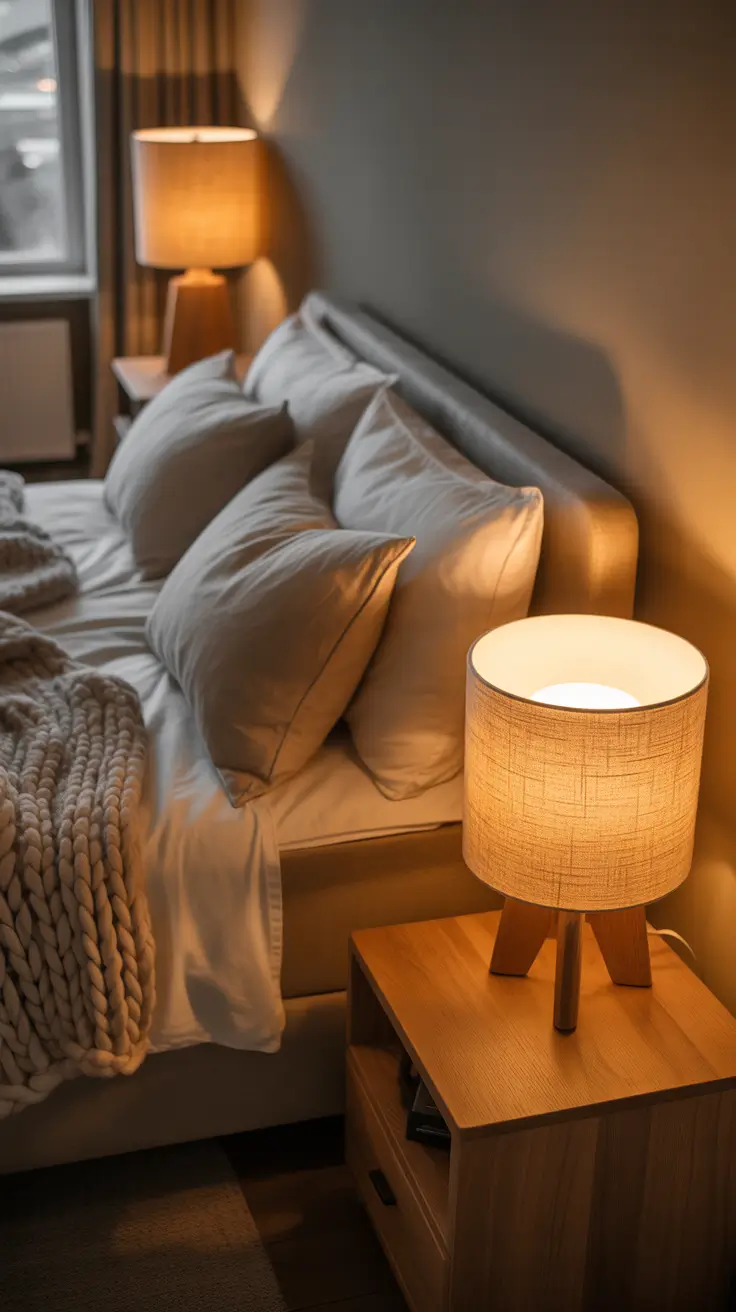 Cozy Bedroom Lighting Ideas With Lamps And Warm Wood Tones