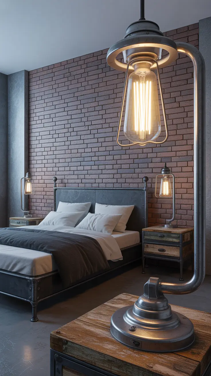 Industrial Bedroom Lamps Ideas With Exposed Bulb Edge