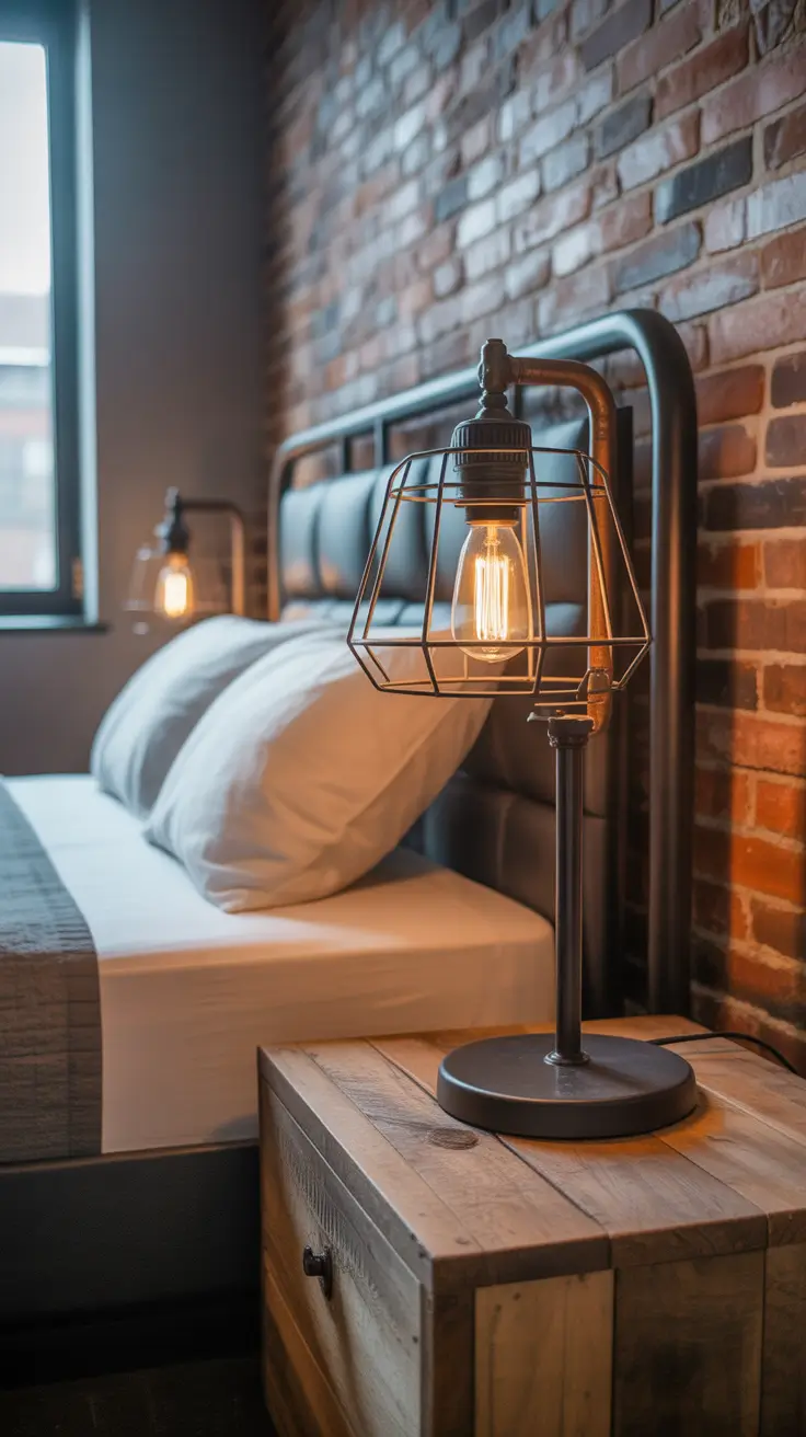 Industrial Bedroom Lamps Ideas With Exposed Bulb Edge