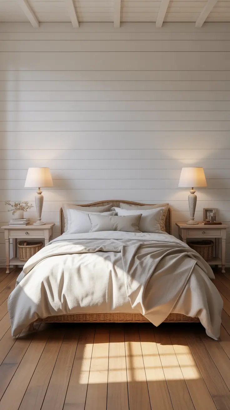 Farmhouse Bedroom Lamps Ideas With Soft White Simplicity