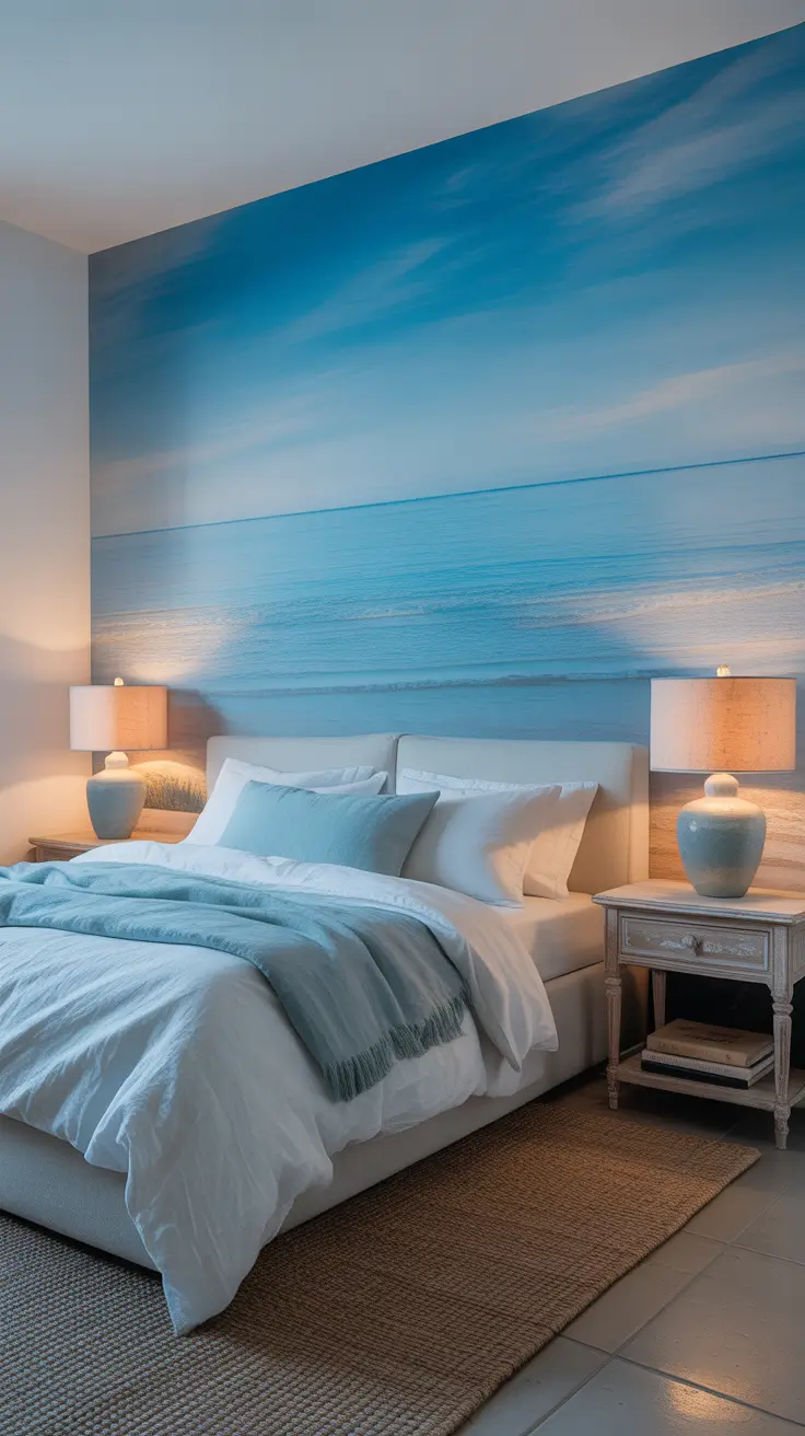 Coastal Bedroom Lamps Ideas With Soft Blue And Airy Light