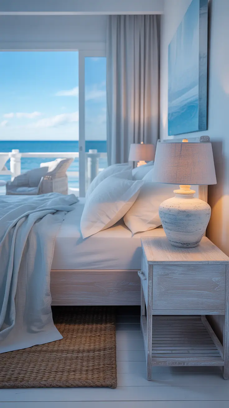 Coastal Bedroom Lamps Ideas With Soft Blue And Airy Light