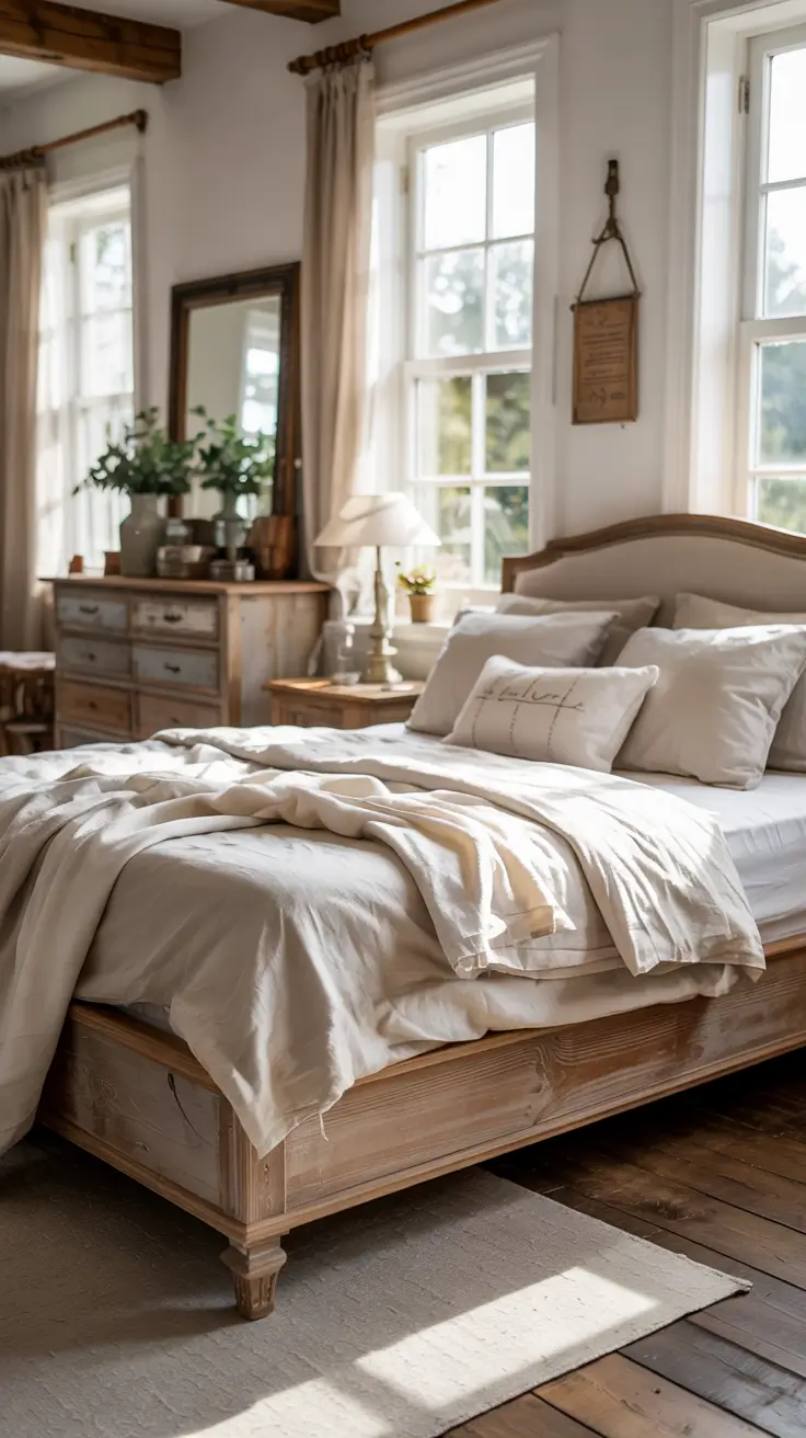 Bedroom Makeover Ideas Vintage Farmhouse With Cozy Rustic Charm