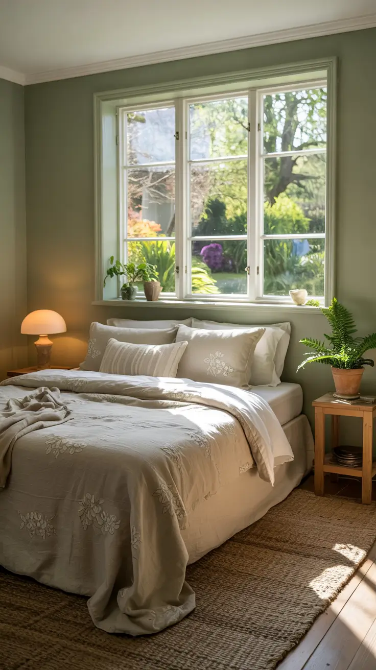 Bedroom Makeover Ideas Sage Green With Natural Light And Soft Layers