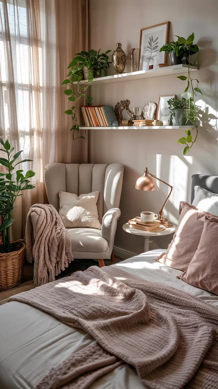 Bedroom Makeover Ideas Women Cozy With Soft Blush And Botanical Touches