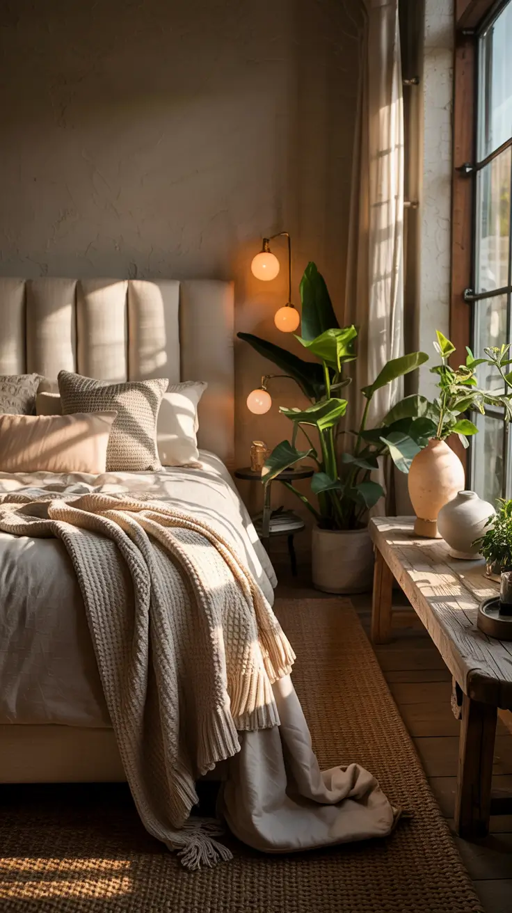 Bedroom Makeover Ideas Cozy Using Warm Textures And Layered Lighting