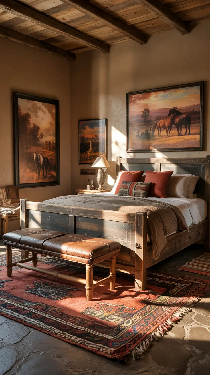 Bedroom Wall Decor Ideas 2026 15 — Bedroom Wall Decor Ideas Western Style With Rustic Bed Statements