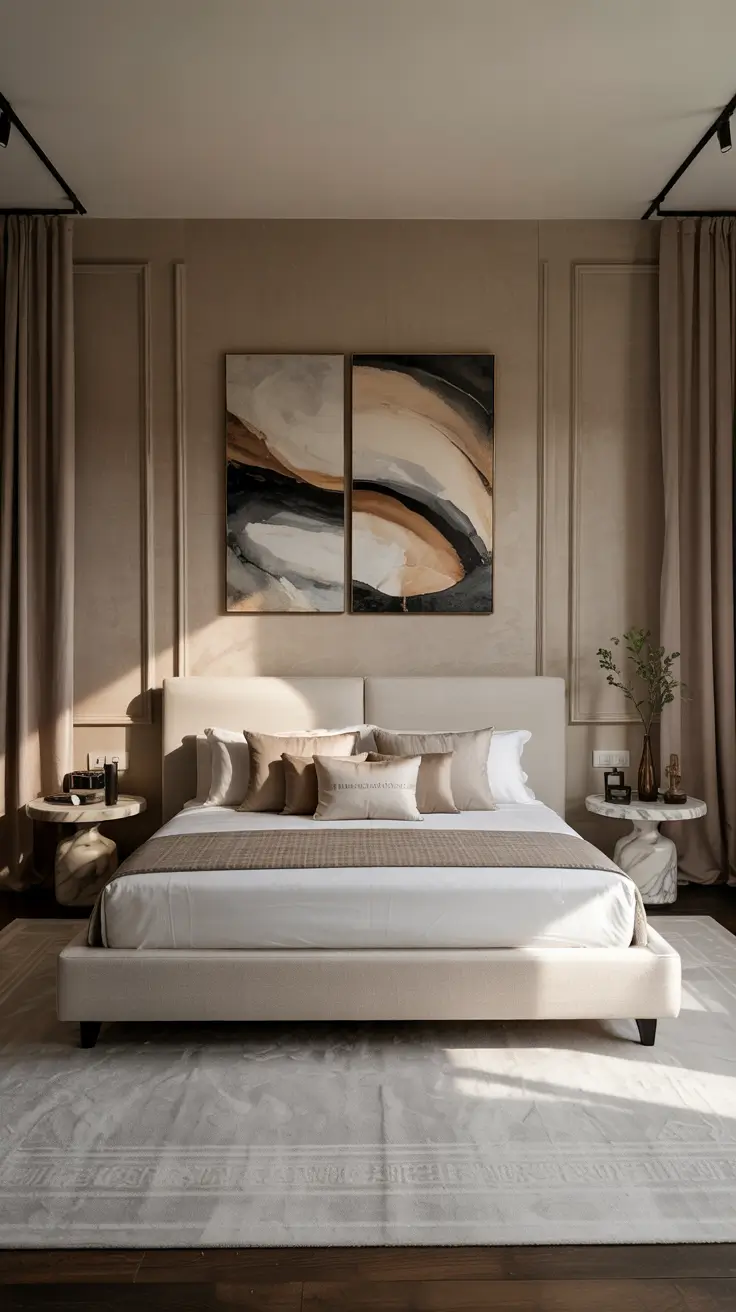 Bedroom Wall Decor Ideas 2026 05 — Bedroom Wall Decor Ideas Master Suite With Bed Modern Elegance