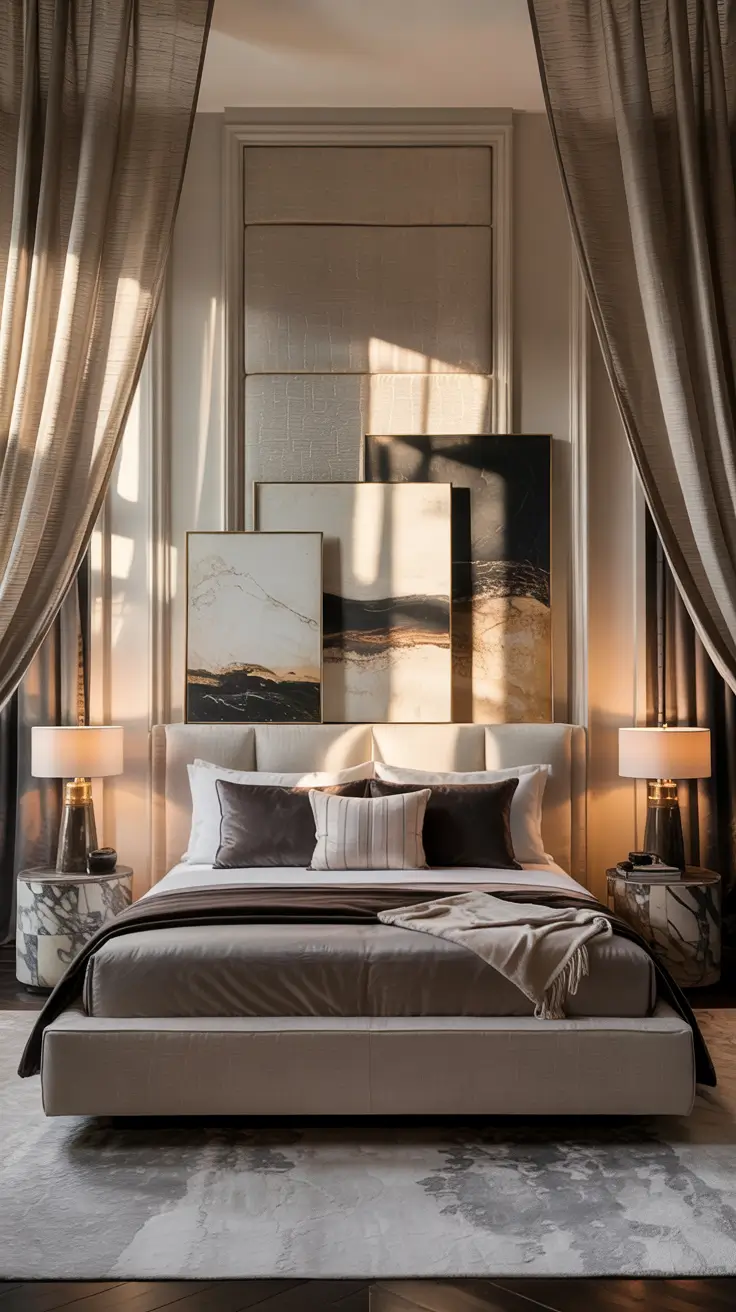 Bedroom Wall Decor Ideas 2026 05 — Bedroom Wall Decor Ideas Master Suite With Bed Modern Elegance