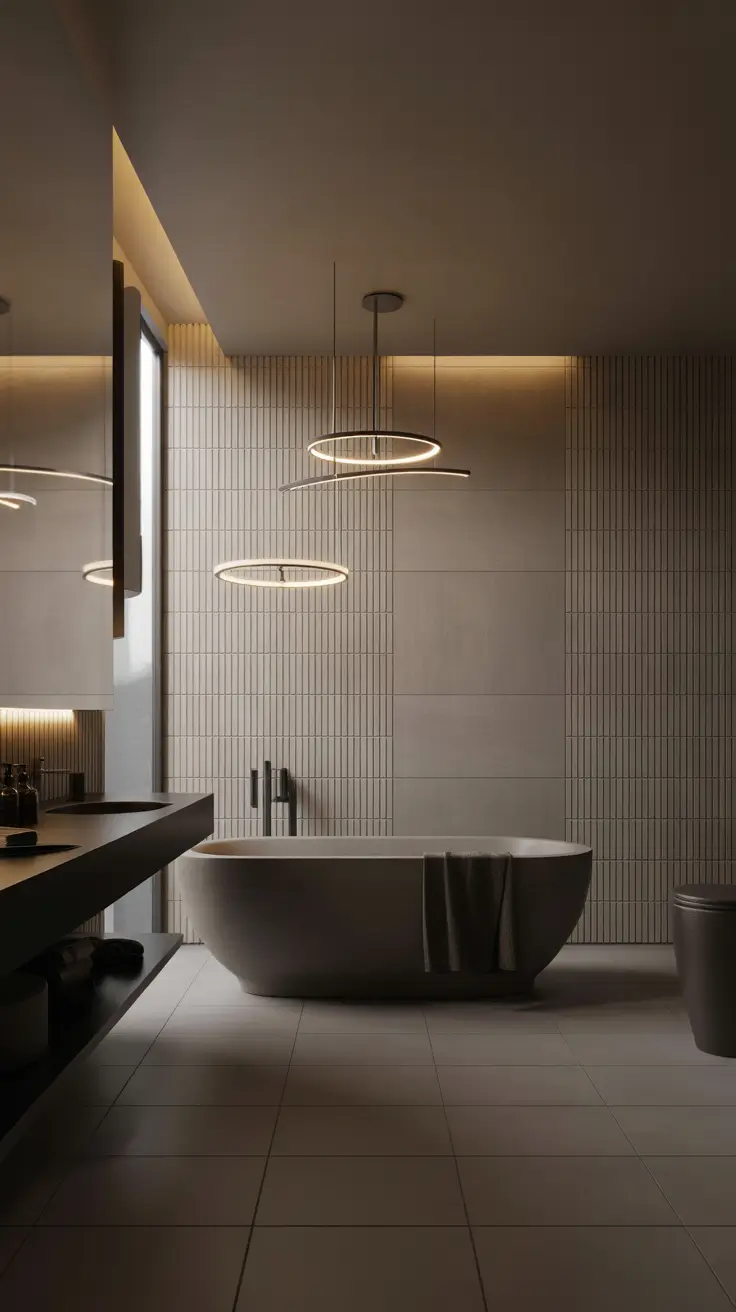 Black And White Bathroom Ideas 2026 20 - Modern Luxury Bathroom With Sculptural Tub