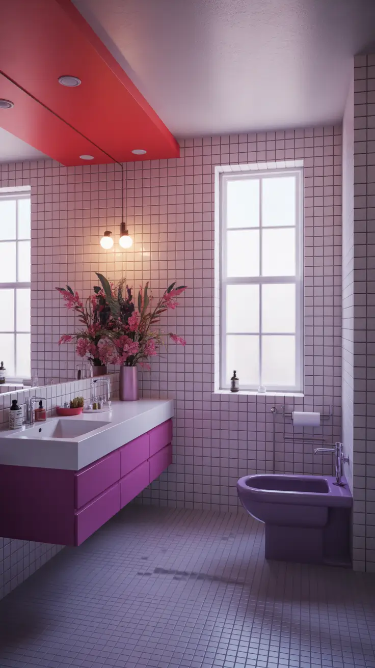 Black And White Bathroom Ideas 2026 27 - Teen Bathroom With Pink And Purple Accents