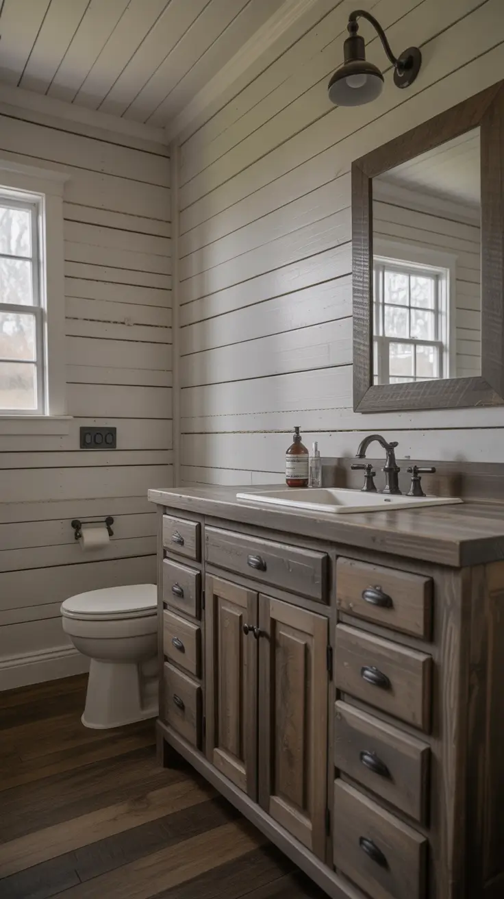 Black And White Bathroom Ideas 2026 04 - Black And White Bathroom Ideas Farmhouse With Rustic Charm