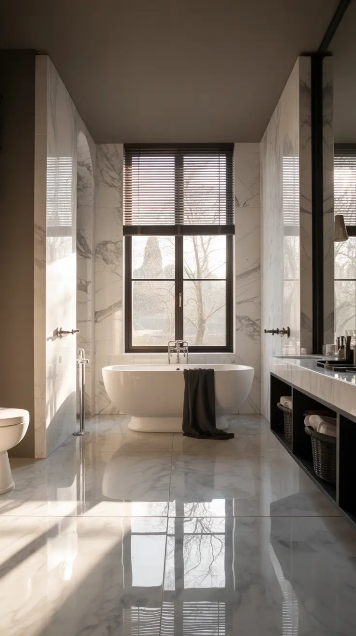 Black And White Bathroom Ideas 2026 06 - Black And White Bathroom Ideas With Tub For Relaxing Luxury Bathroom