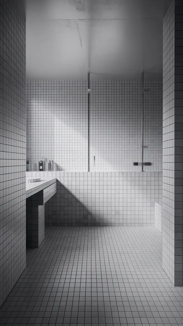 Black And White Bathroom Ideas 2026 07 - Black And White Bathroom Ideas Tile Featuring Graphic Tile Patterns