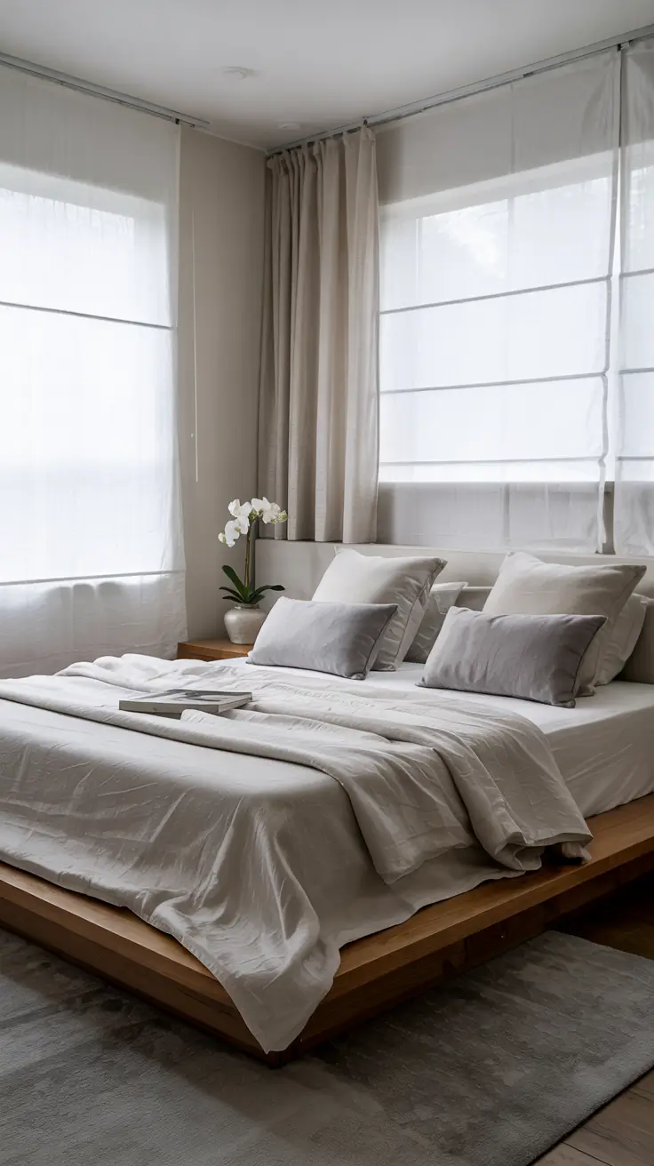 Blackout Curtains for Bedroom Ideas 2026 White And Grey Blackout Curtains Bedroom Ideas For Balanced Light