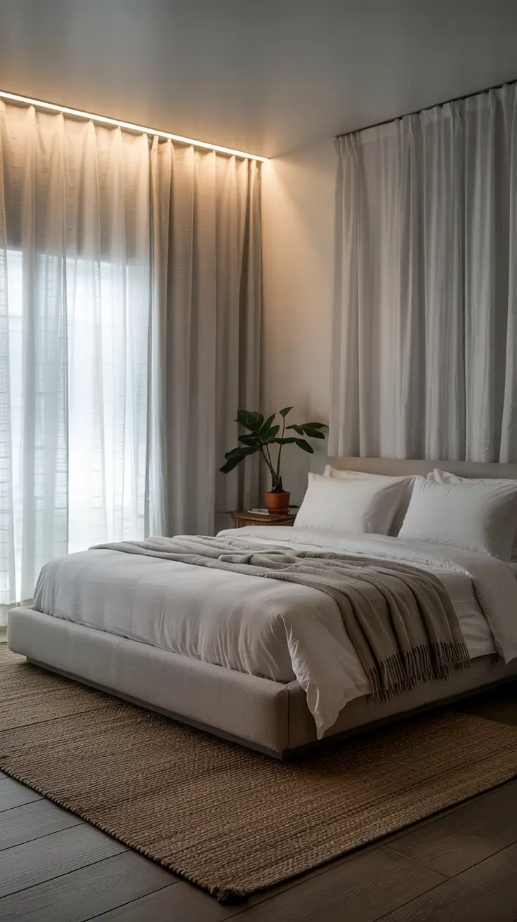 Blackout Curtains for Bedroom Ideas 2026 White And Grey Blackout Curtains Bedroom Ideas For Balanced Light