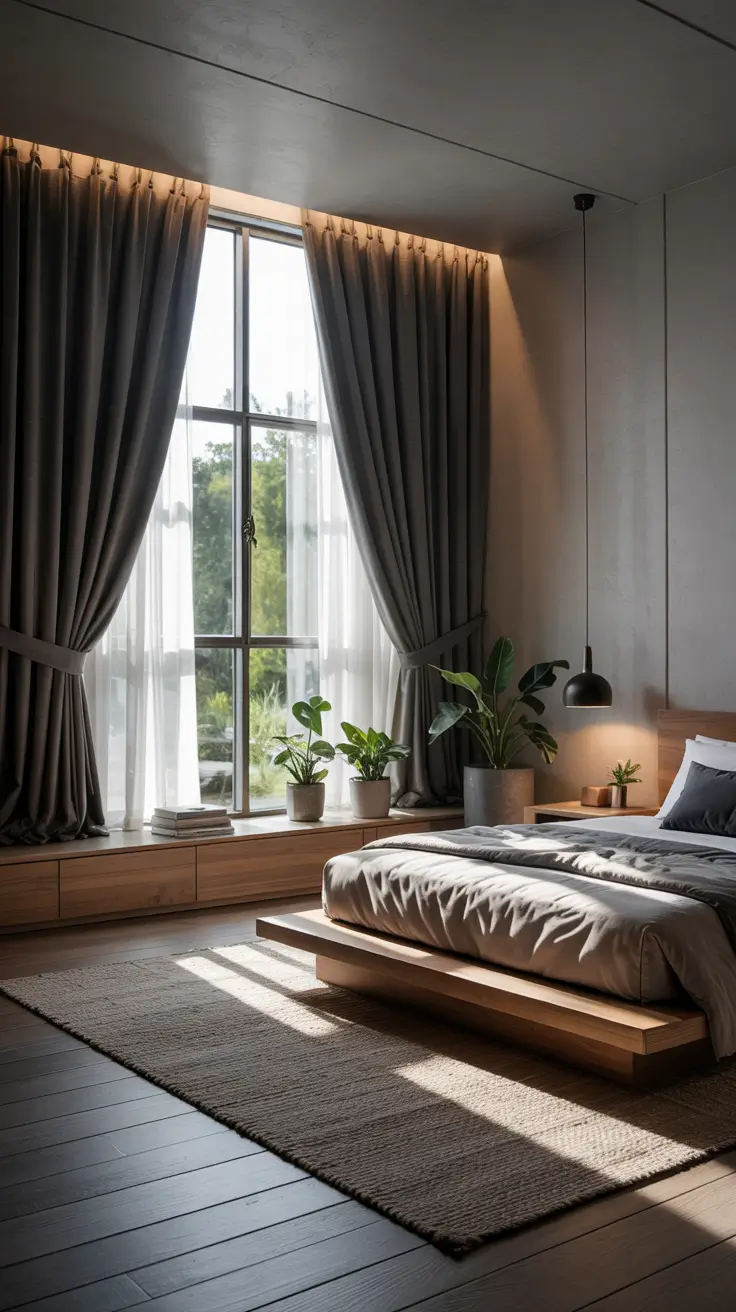 Blackout Curtains for Bedroom Ideas 2026 Window Focused Blackout Curtains Bedroom Ideas For Natural Frames