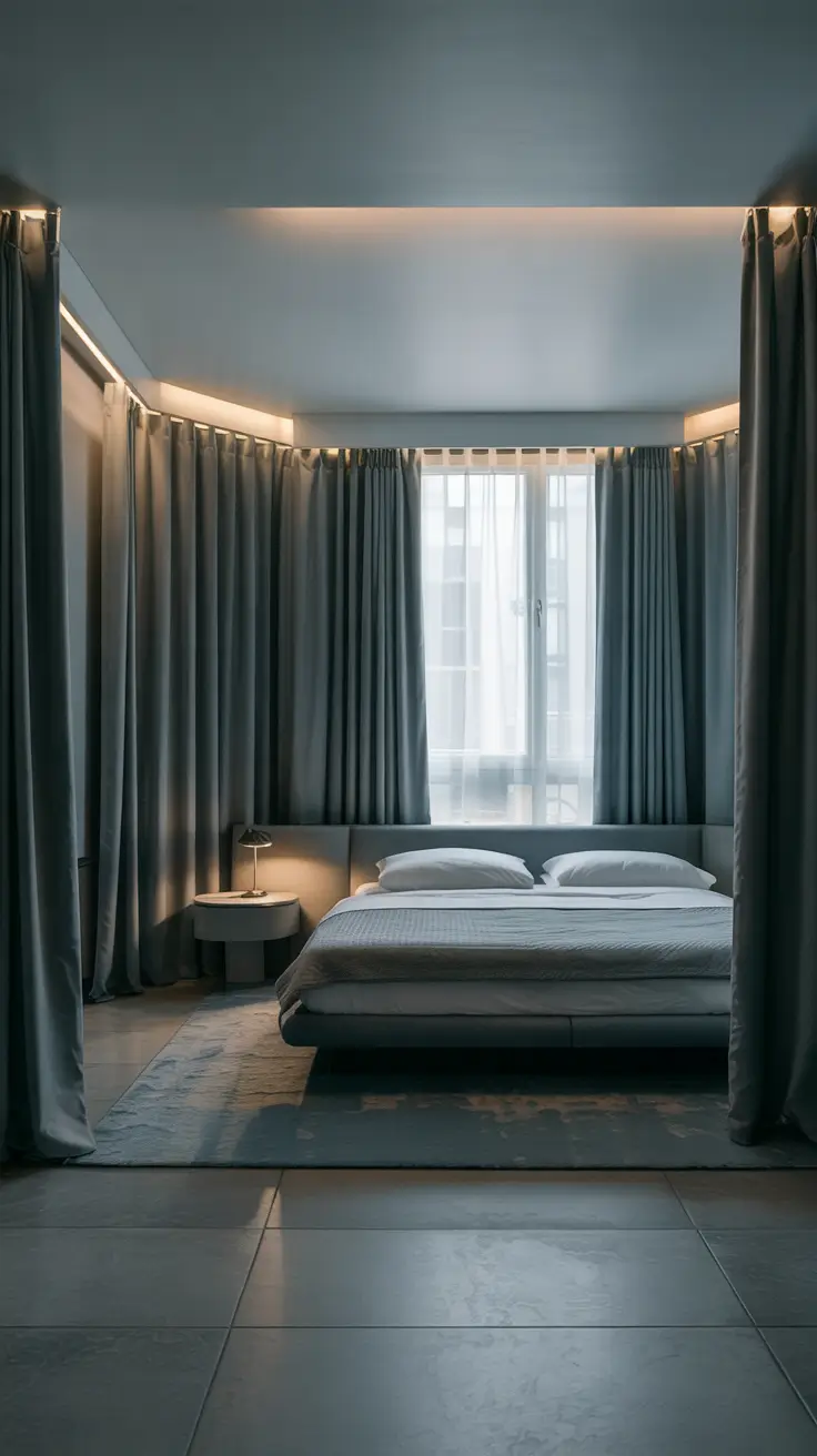 Blackout Curtains for Bedroom Ideas 2026 Grey Blackout Curtains Bedroom Ideas For Soft Modern Tones