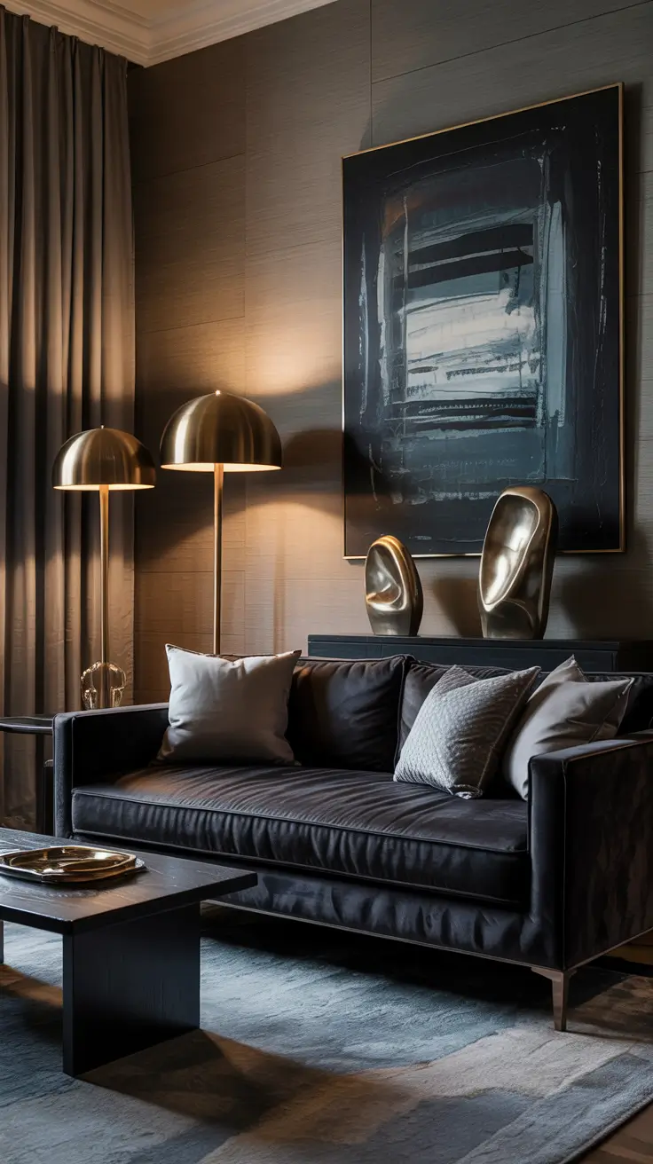 Contemporary Living Room Ideas 2026 14 – Dark Contemporary Living Room Ideas With Dramatic Contrast