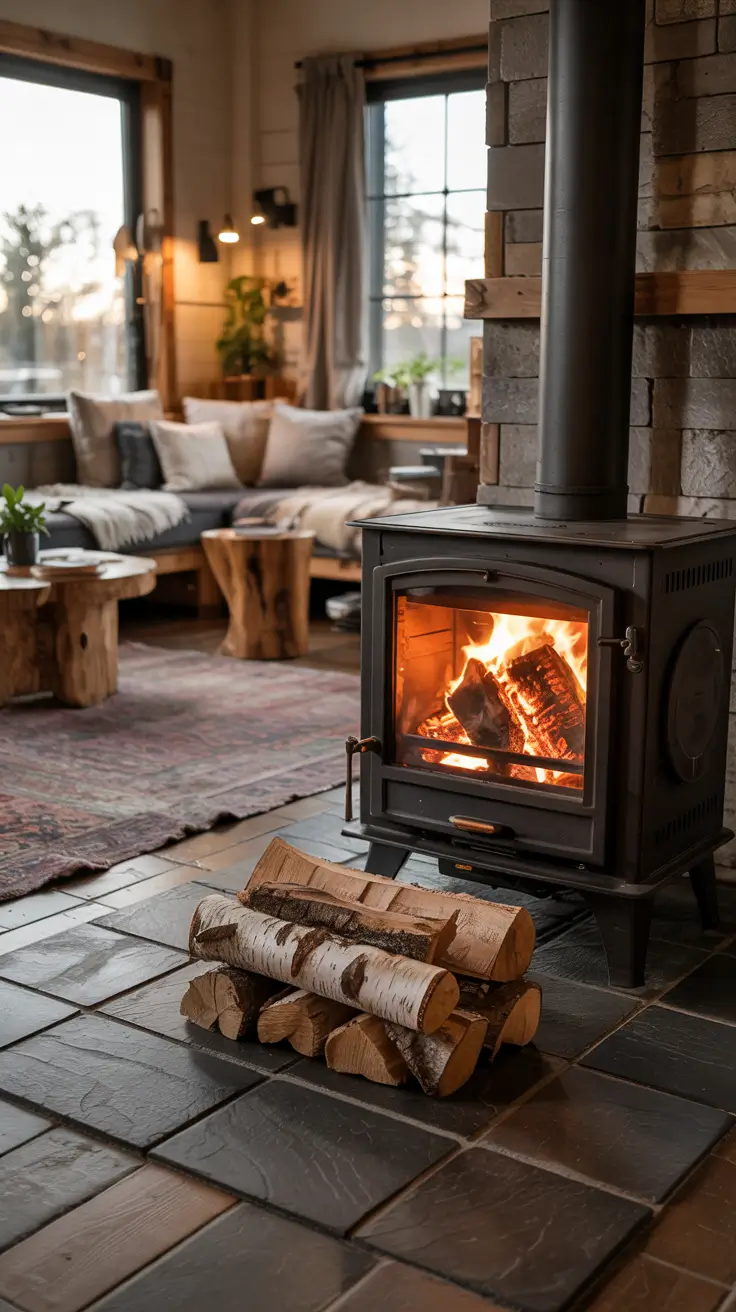 Contemporary Living Room Ideas 2026 15 – Cosy Contemporary Living Room Ideas With A Wood Burning Stove