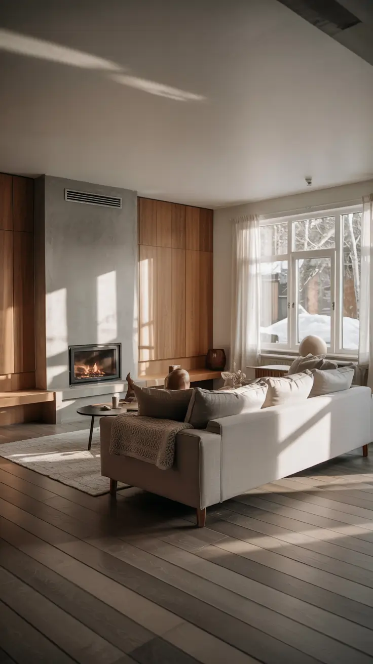 Contemporary Living Room Ideas 2026 18 – Scandinavian-Inspired Contemporary Living Room Ideas With Fireplace