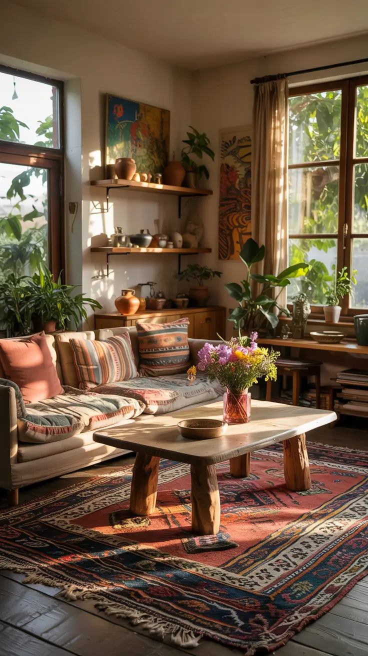 Contemporary Living Room Ideas 2026 21 – Boho Contemporary Living Room Ideas With Natural Light