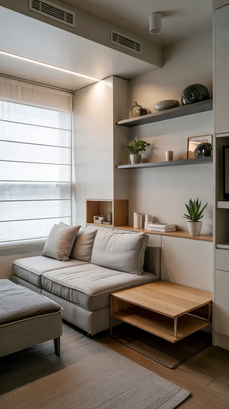 Contemporary Living Room Ideas 2026 25 – Minimal Contemporary Living Room Ideas With Built-In Shelving