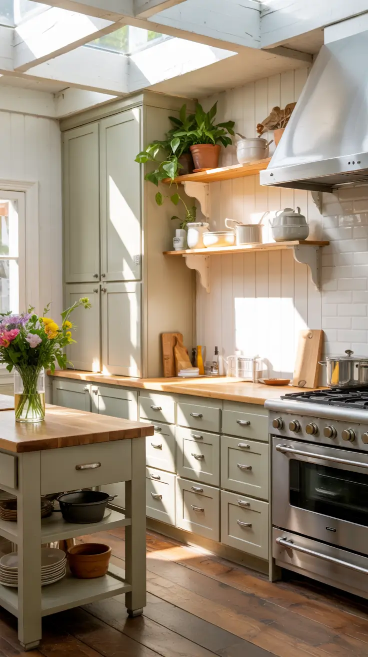 Cozy Kitchen Ideas Green With Earthy Tones And Indoor Plants