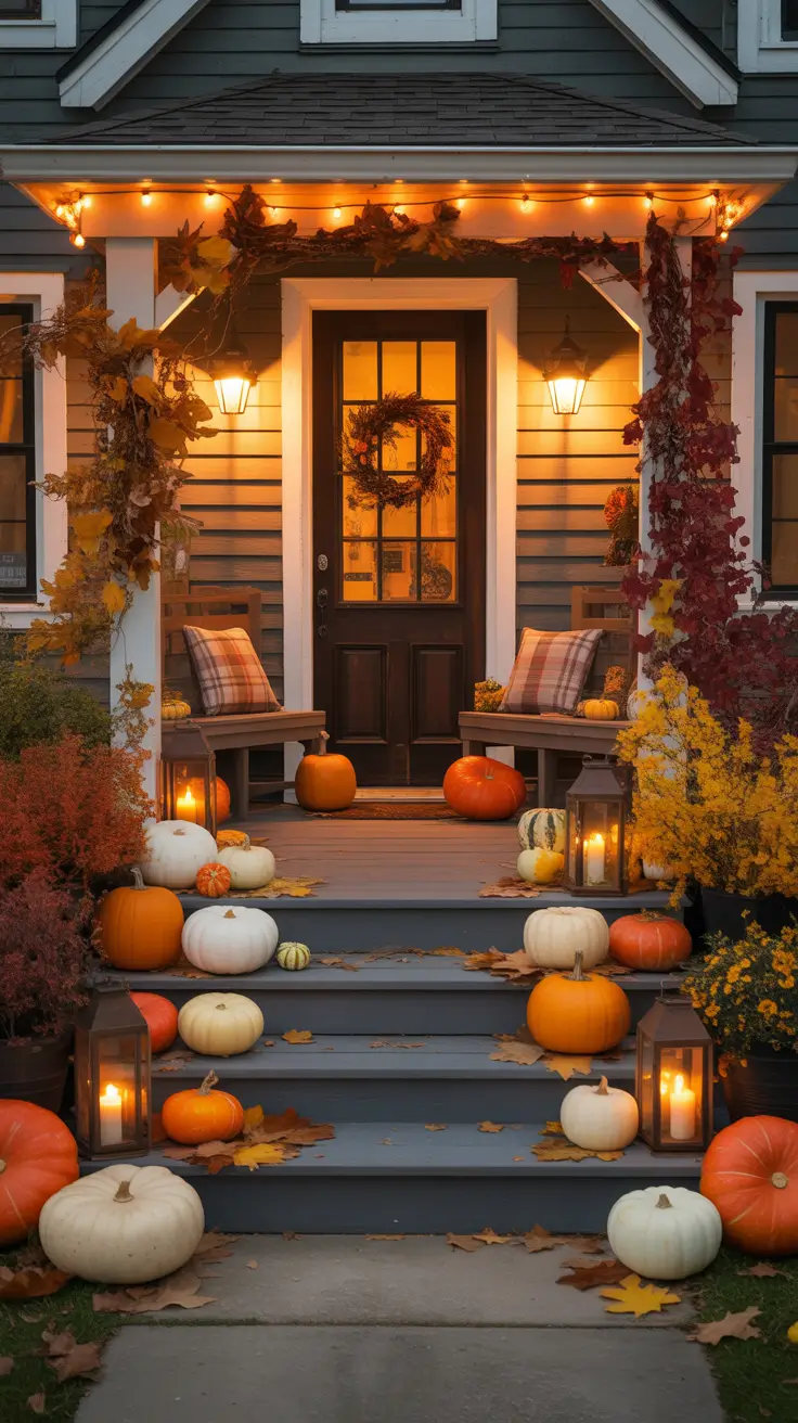 Cute Halloween Front Porch Decor Ideas With A Warm Fall Welcome