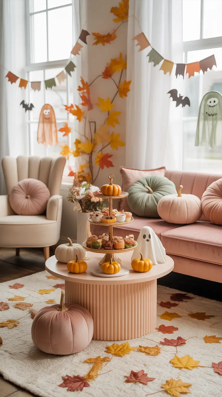 Pastel Cute Halloween Decor Ideas For Cozy Living Rooms